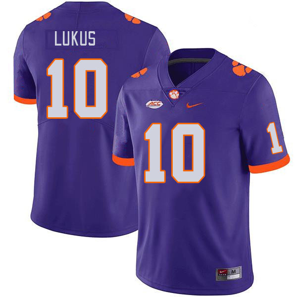 Clemson Tigers #10 Jeadyn Lukus College Football Jerseys Stitched Sale-Purple